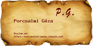 Porcsalmi Géza névjegykártya